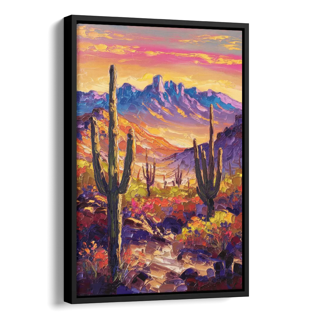 Phoenix Arizona Scenic Views Side - Black Canvas Wall Art