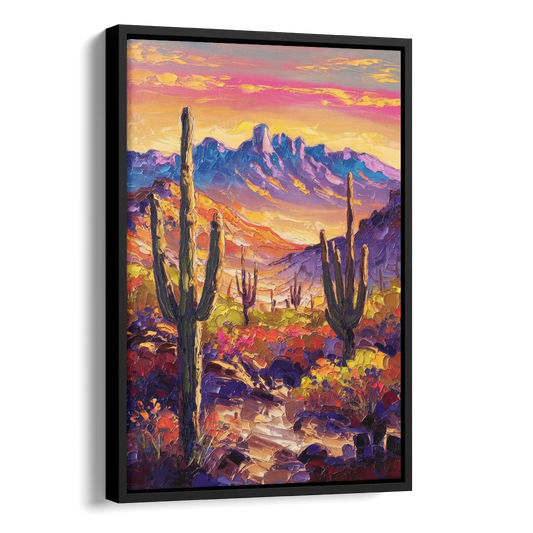 Phoenix Arizona Scenic Views Side - Black Canvas Wall Art