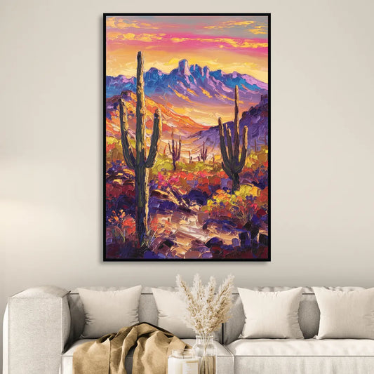 Phoenix Arizona Scenic Views Living Room - Black Canvas Wall Art