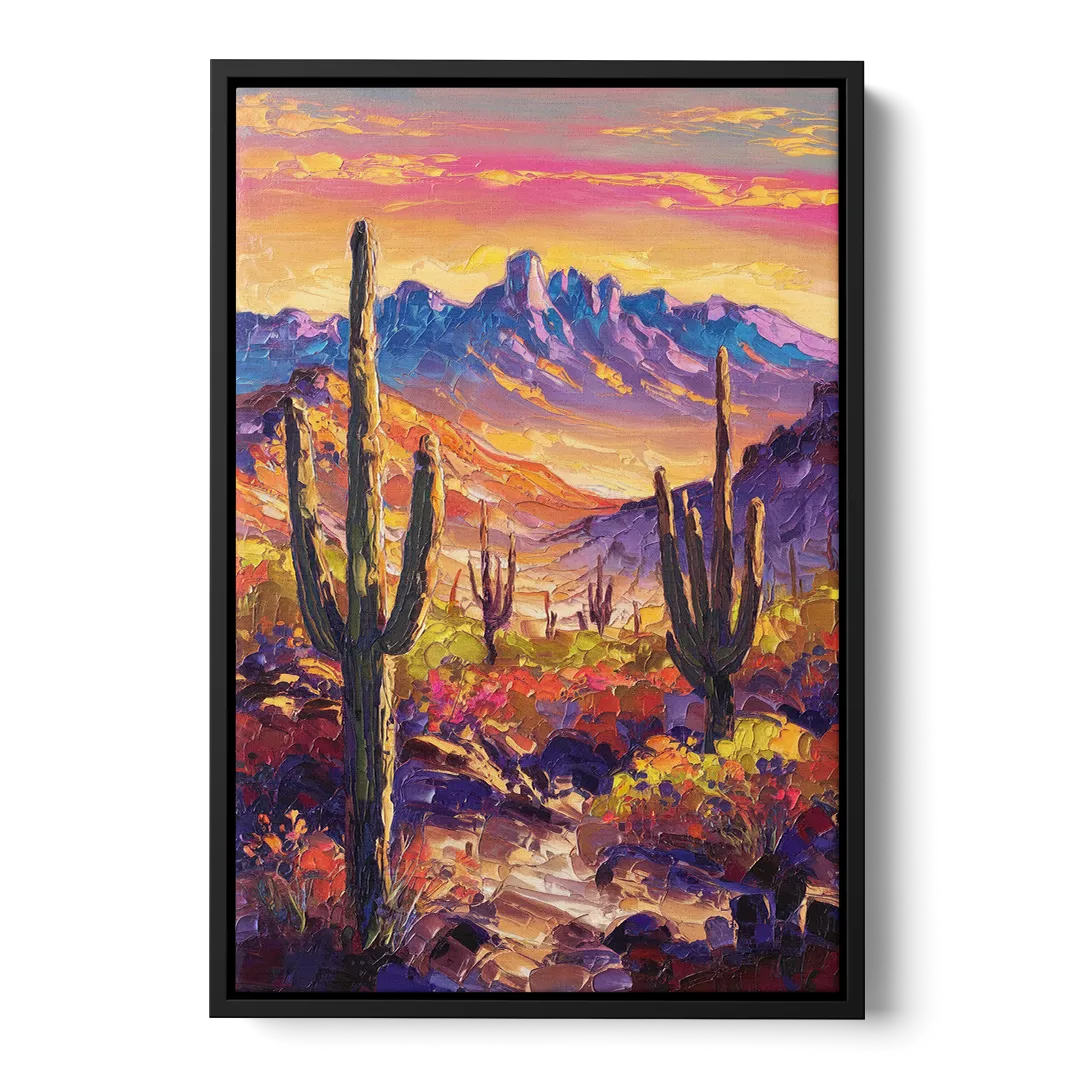 Phoenix Arizona Scenic Views Front - Black Canvas Wall Art