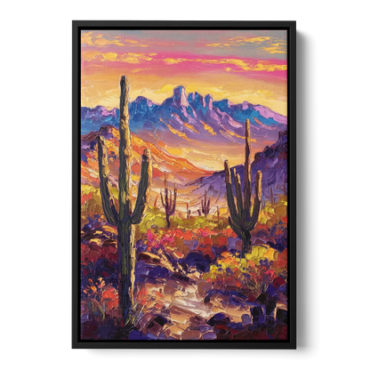 Phoenix Arizona Scenic Views Front - Black Canvas Wall Art