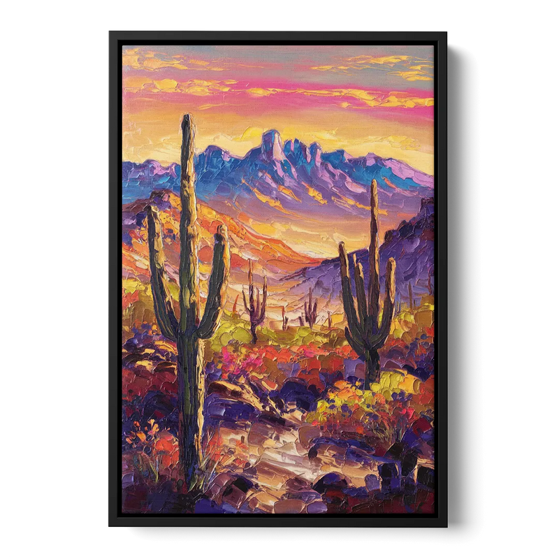 Phoenix Arizona Scenic Views Front - Black Canvas Wall Art
