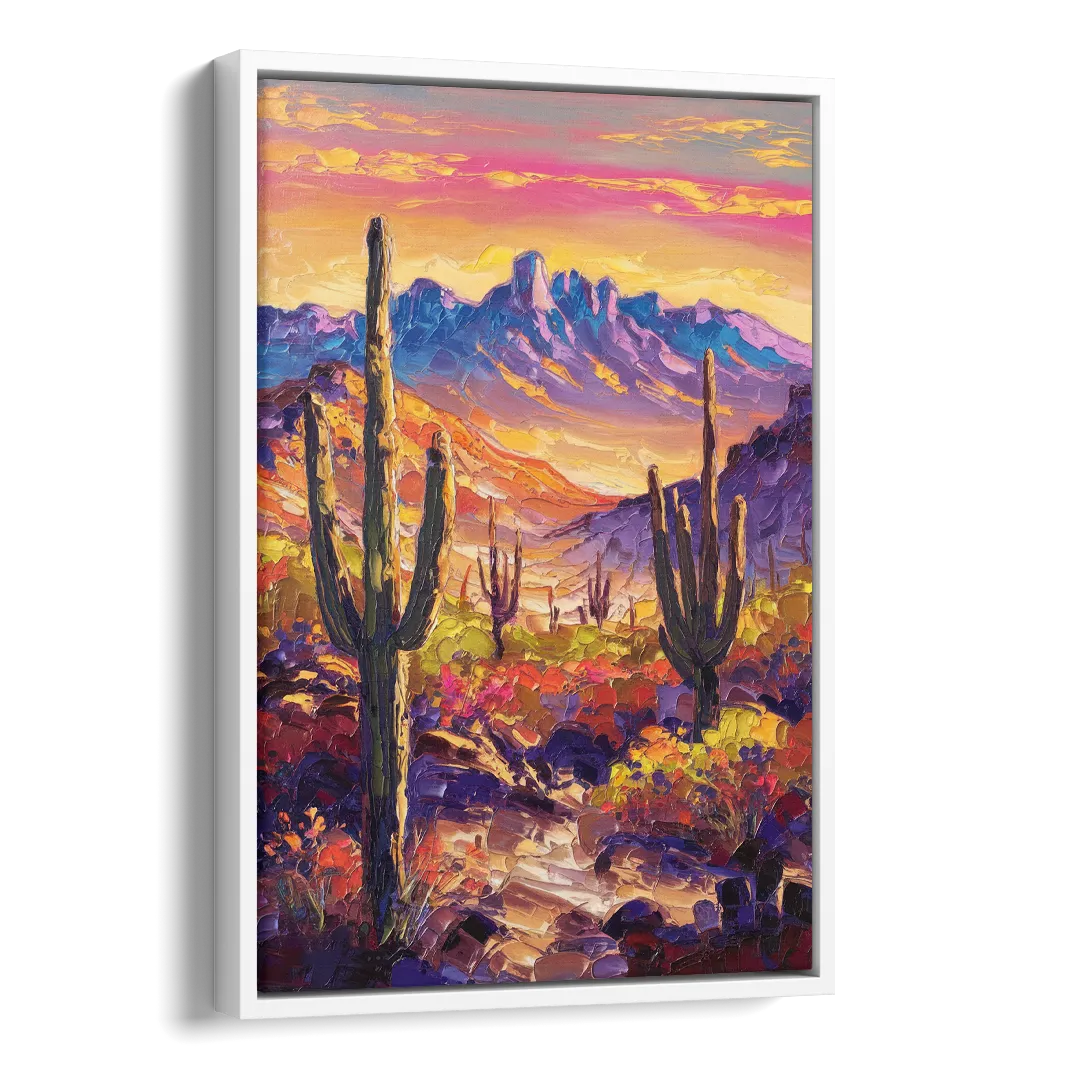 Phoenix Arizona Scenic Views Side - White Canvas Wall Art