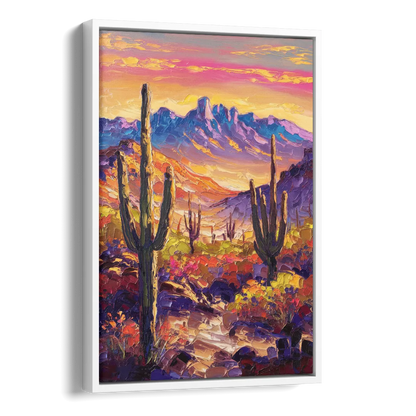 Phoenix Arizona Scenic Views Side - White Canvas Wall Art