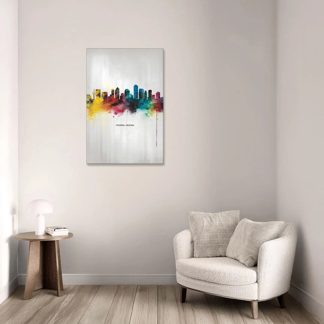 Phoenix Arizona Skyline View - Canvas Wall Art - Sofa - 24x36