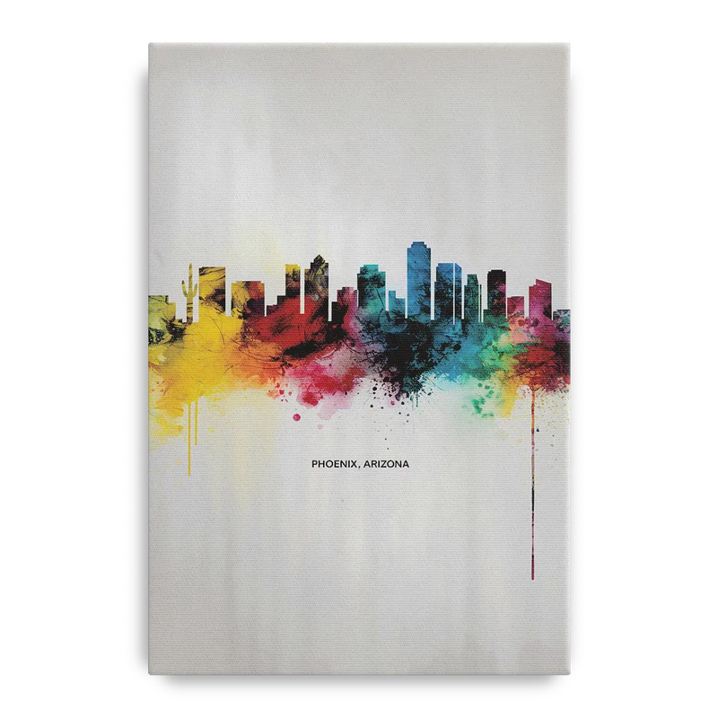 Phoenix Arizona Skyline View Front - Canvas Wall Art