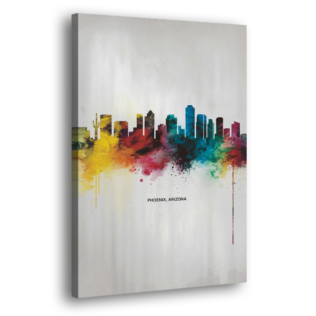 Phoenix Arizona Skyline View Side - Canvas Wall Art