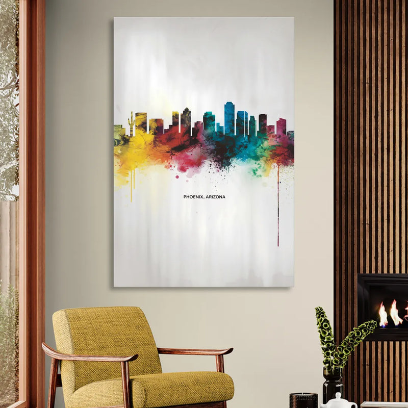 Phoenix Arizona Skyline View Sitting Room - Canvas Wall Art
