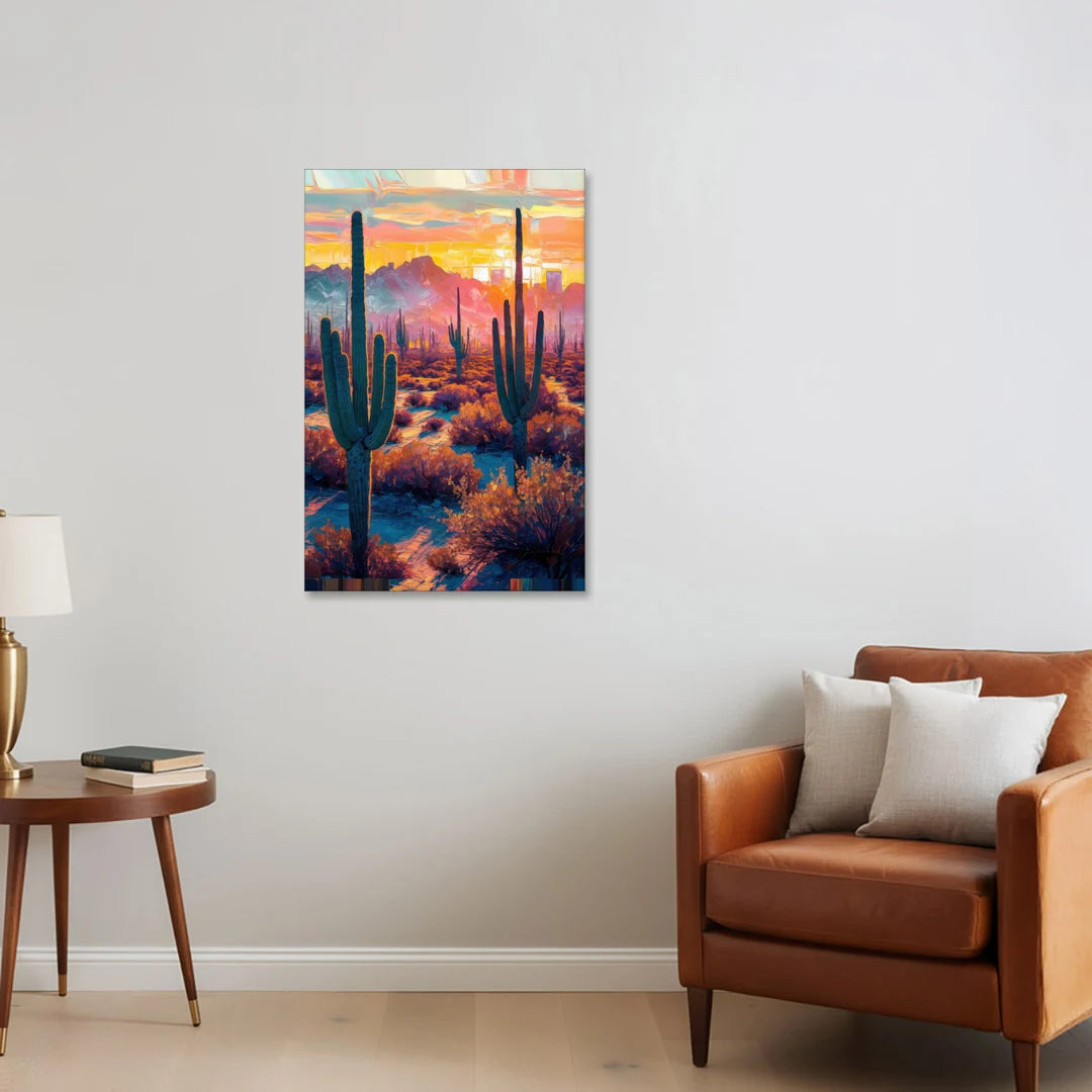 Phoenix Arizona Sunset Glow - Canvas Wall Art - Sofa - 24x36