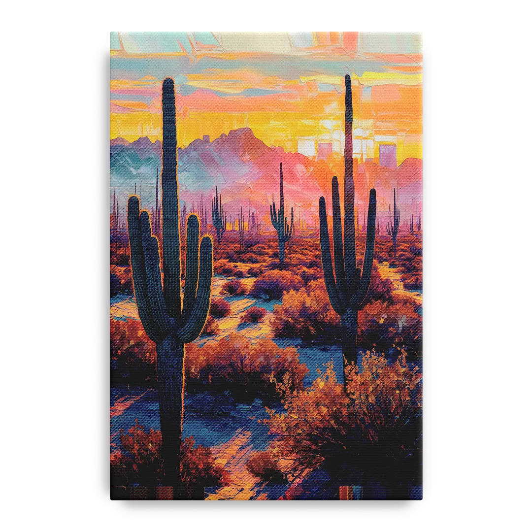 Phoenix Arizona Sunset Glow Front - Canvas Wall Art