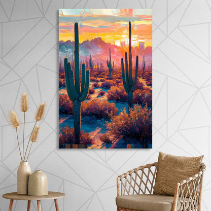 Phoenix Arizona Sunset Glow Sitting Room - Canvas Wall Art
