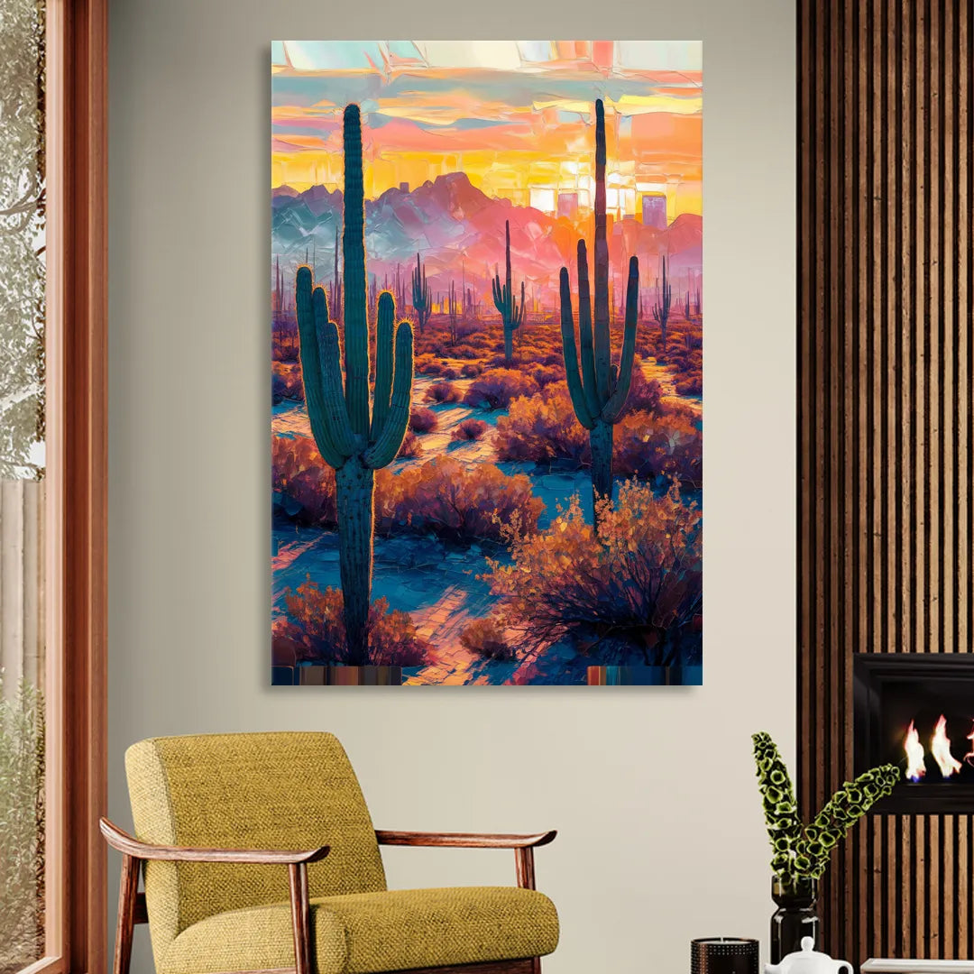 Phoenix Arizona Sunset Glow Living Room - Canvas Wall Art