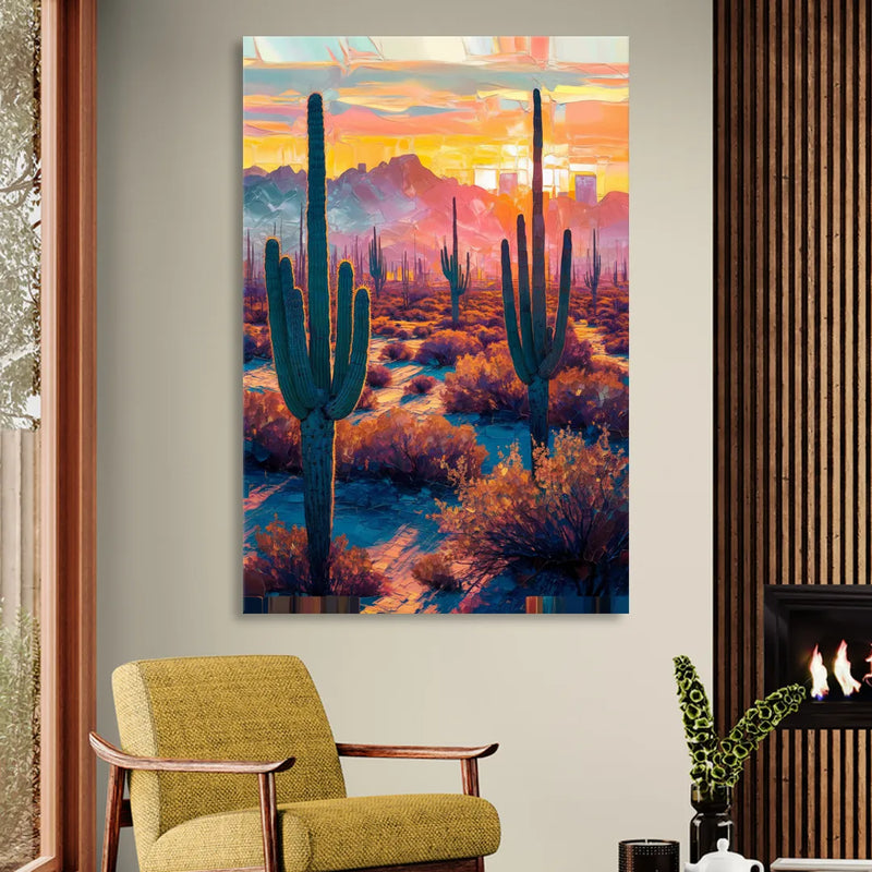 Phoenix Arizona Sunset Glow Living Room - Canvas Wall Art