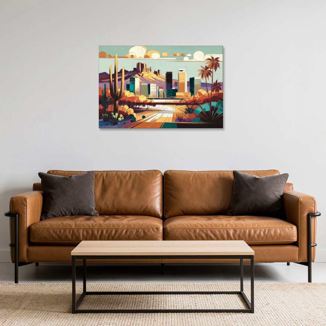 Phoenix Arizona Urban Art - Canvas Wall Art - Sofa - 36x24