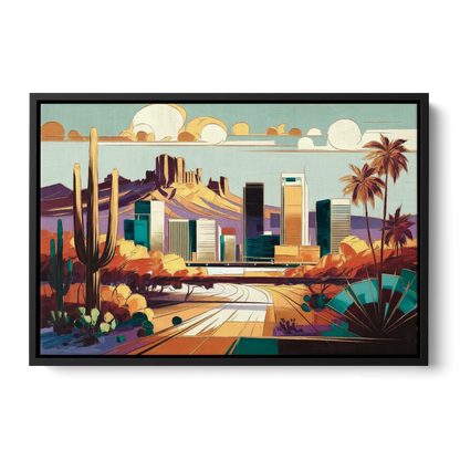 Phoenix Arizona Urban Art Front - Black Canvas Wall Art