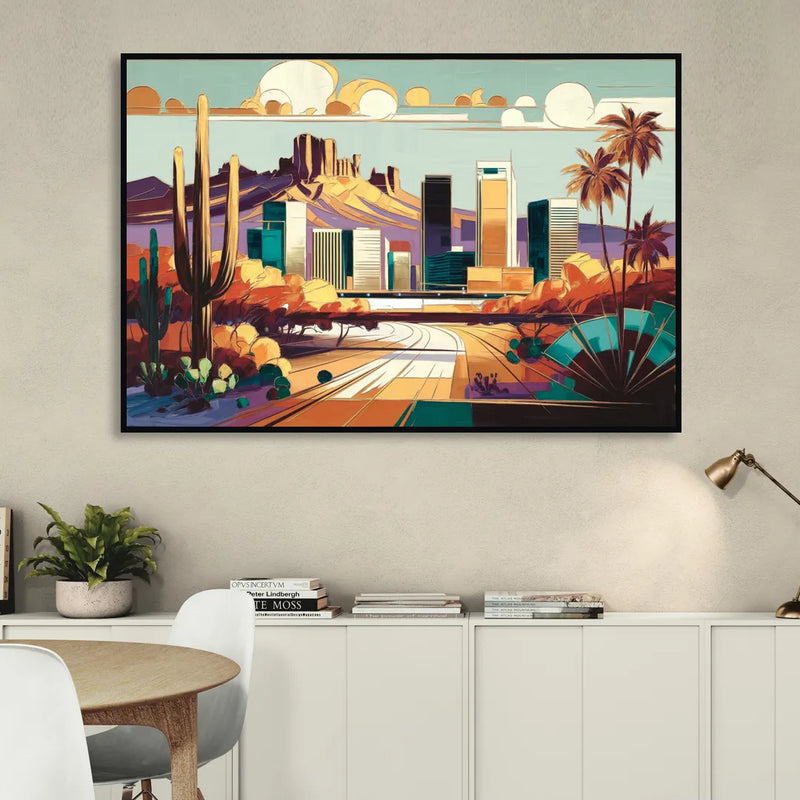 Phoenix Arizona Urban Art Sitting Room - Black Canvas Wall Art