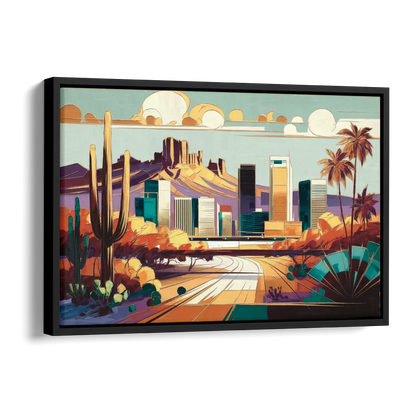 Phoenix Arizona Urban Art Side - Black Canvas Wall Art