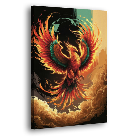 Phoenix Bird Abstract Artwork - Canvas Wall Art - Side