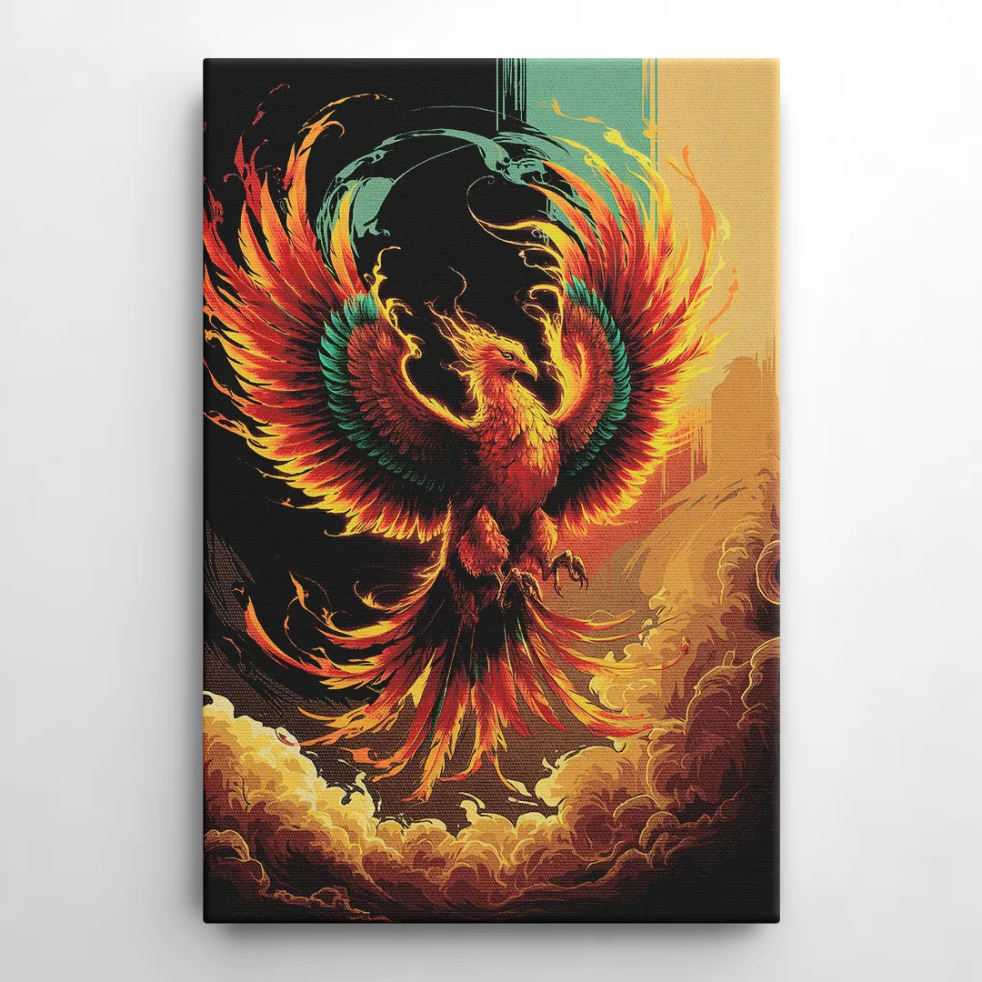 Phoenix Bird Abstract Artwork - Canvas Wall Art