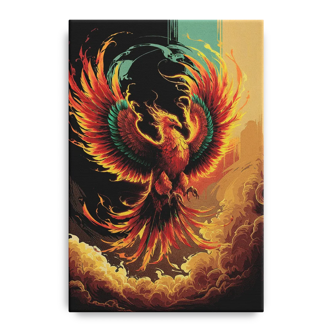 Phoenix Bird Abstract Artwork Front - Canvas Wall Art