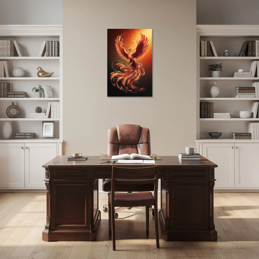 Phoenix Bird in Flight - Canvas Wall Art - Office - 24x36