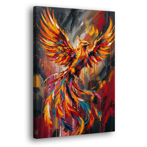 Phoenix Bird in Flight - Canvas Wall Art - Side