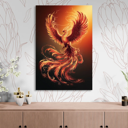 Phoenix Bird in Flight Sitting Room - Canvas Wall Art