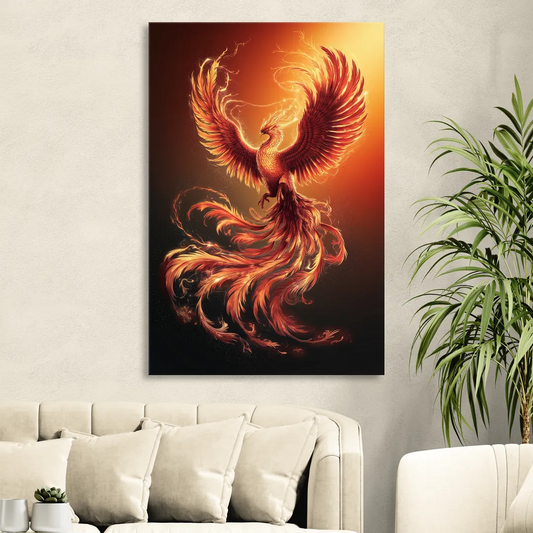 Phoenix Bird in Flight Living Room - Canvas Wall Art
