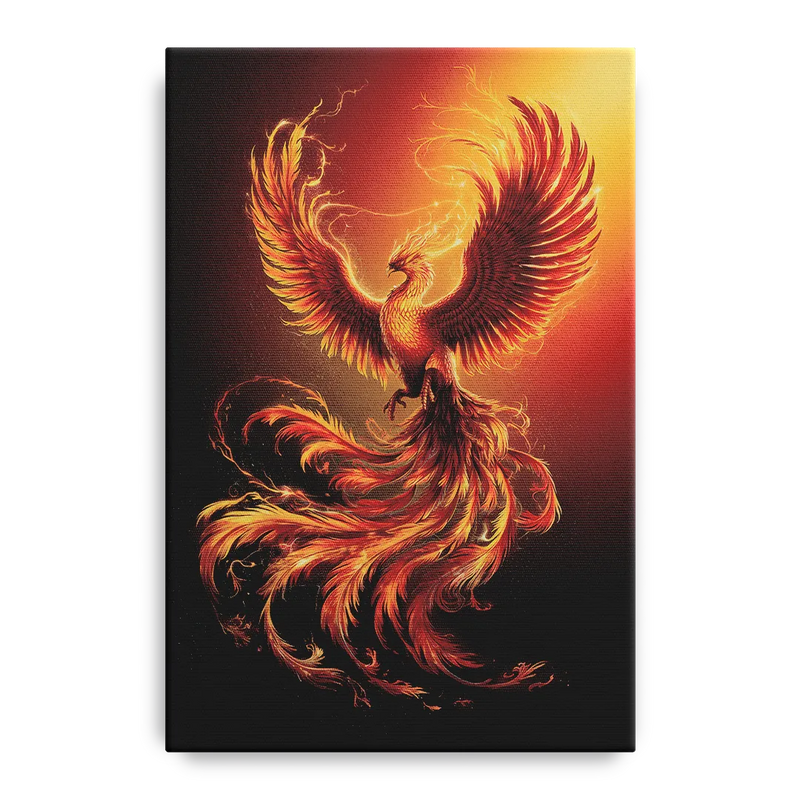 Phoenix Bird in Flight Front - Canvas Wall Art