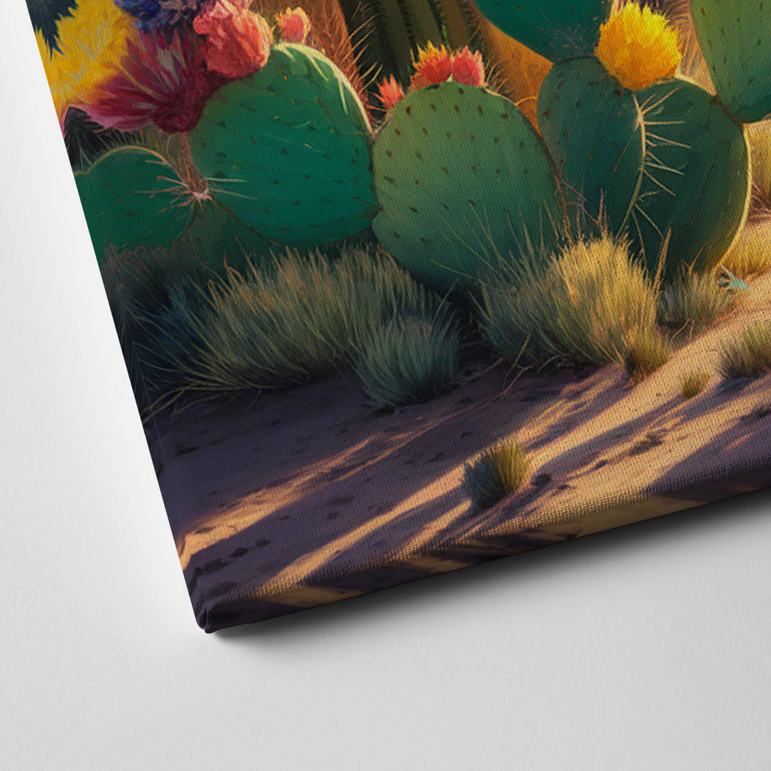 Phoenix Cactus Scene Canvas Close Up