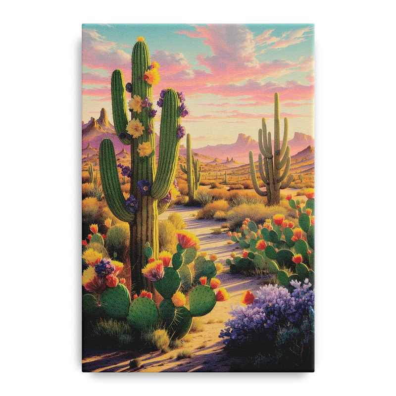 Phoenix Cactus Scene Front - Canvas Wall Art