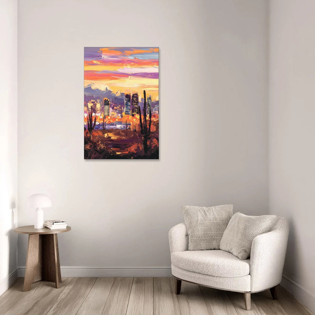 Phoenix City Lights and Skies - Canvas Wall Art - Sofa - 24x36