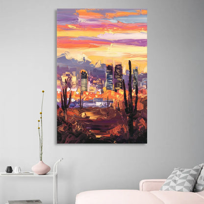 Phoenix City Lights and Skies Living Room - Canvas Wall Art