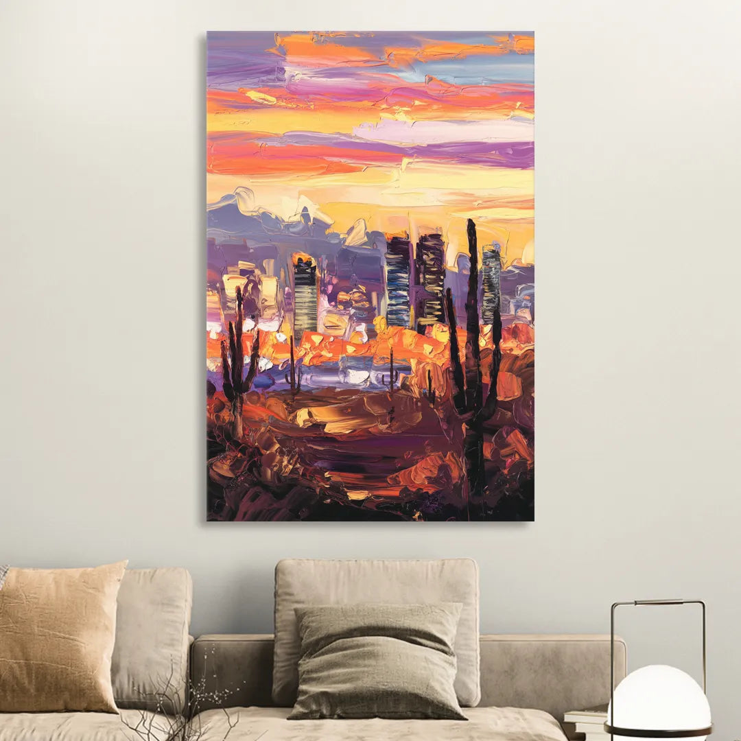 Phoenix City Lights and Skies Sitting Room - Canvas Wall Art