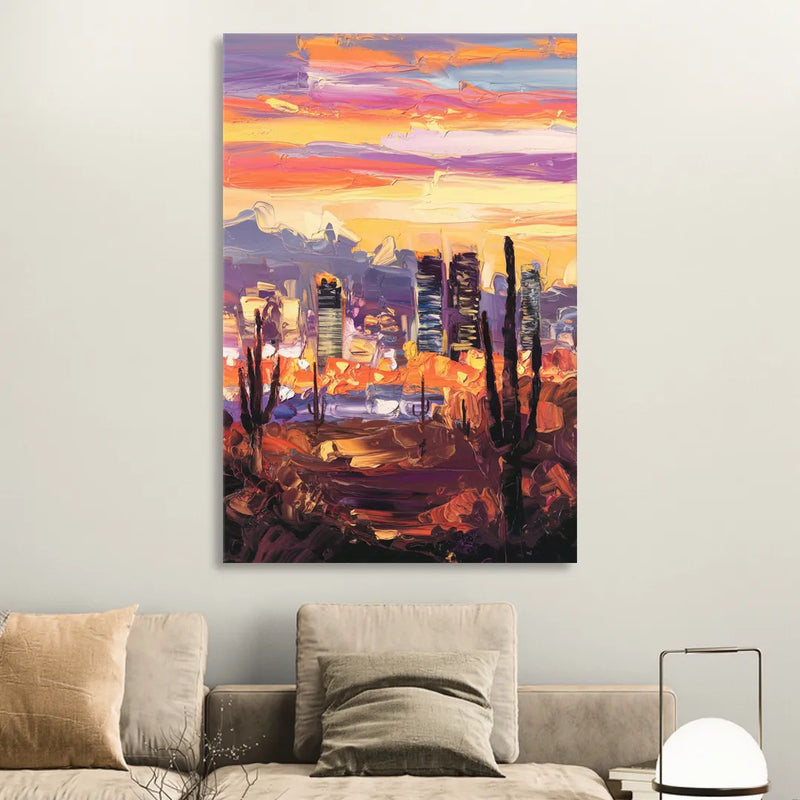 Phoenix City Lights and Skies Sitting Room - Canvas Wall Art