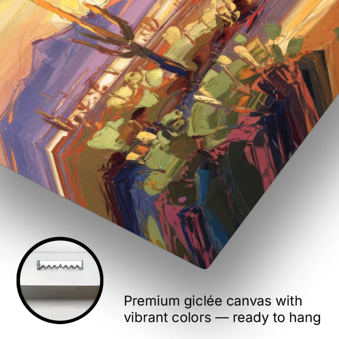Phoenix Desert Horizon Scene - Canvas Wall Art - Gallery Wrap Corner