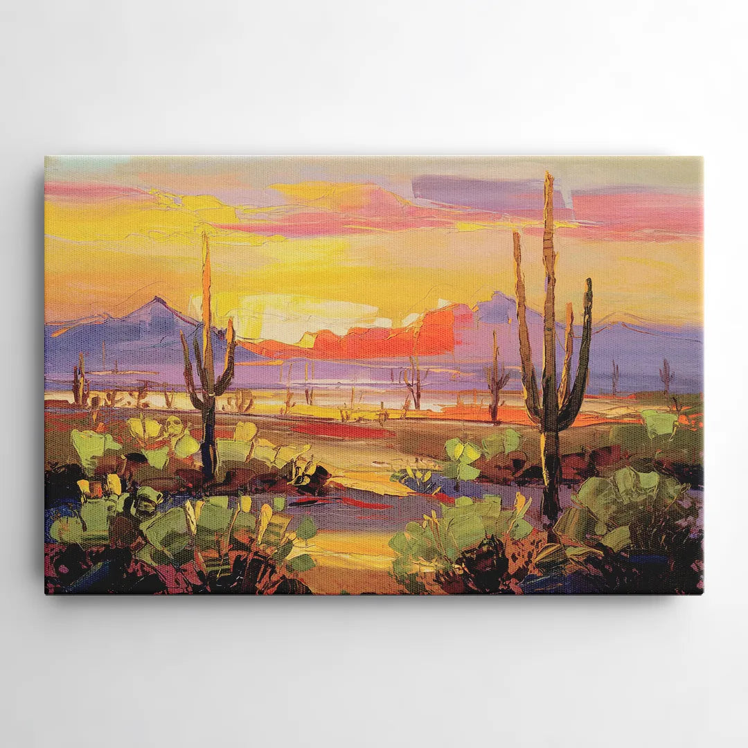 Phoenix Desert Horizon Scene - Canvas Wall Art