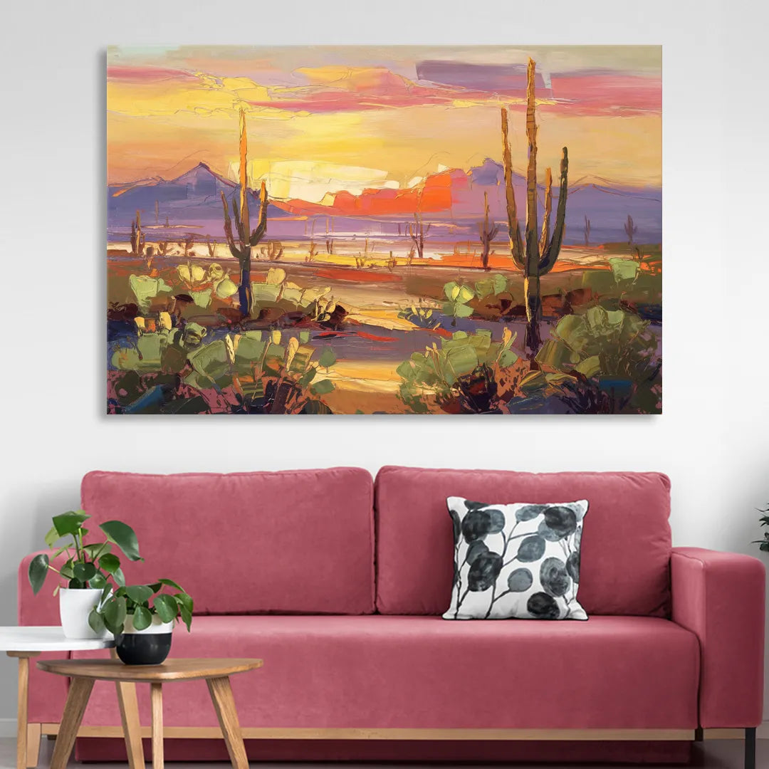 Phoenix Desert Horizon Scene Sitting Room - Canvas Wall Art