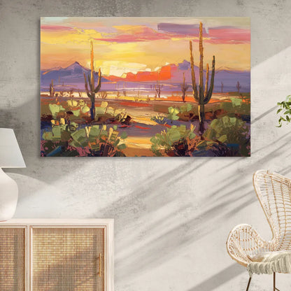 Phoenix Desert Horizon Scene Living Room - Canvas Wall Art