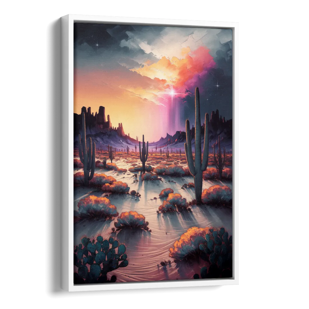 Phoenix Desert Twilight Glow Side - White Canvas Wall Art