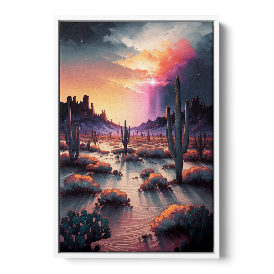 Phoenix Desert Twilight Glow Front - White Canvas Wall Art