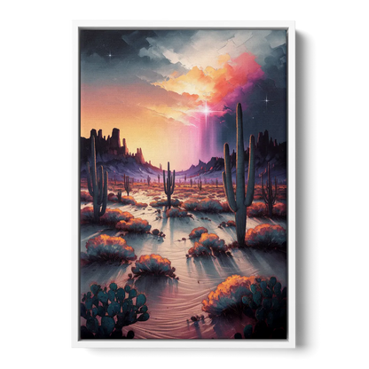 Phoenix Desert Twilight Glow Front - White Canvas Wall Art
