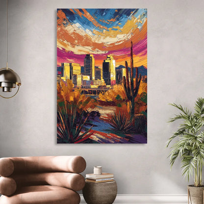 Phoenix Downtown Cityscape Sitting Room - Canvas Wall Art