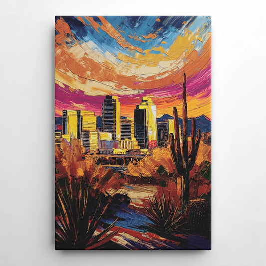 Phoenix Downtown Cityscape - Canvas Wall Art