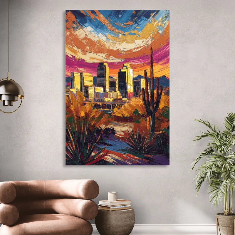 Phoenix Downtown Cityscape Sitting Room - Canvas Wall Art