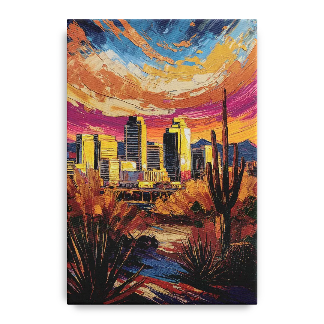 Phoenix Downtown Cityscape Front - Canvas Wall Art