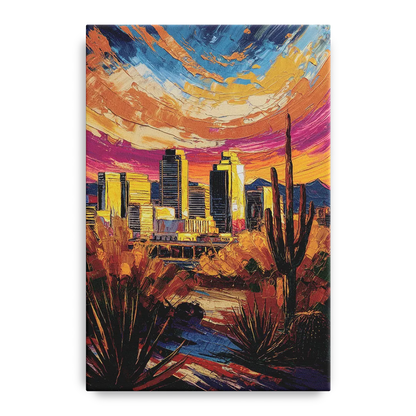 Phoenix Downtown Cityscape Front - Canvas Wall Art