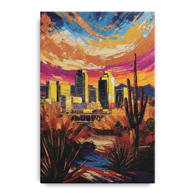 Phoenix Downtown Cityscape Front - Canvas Wall Art