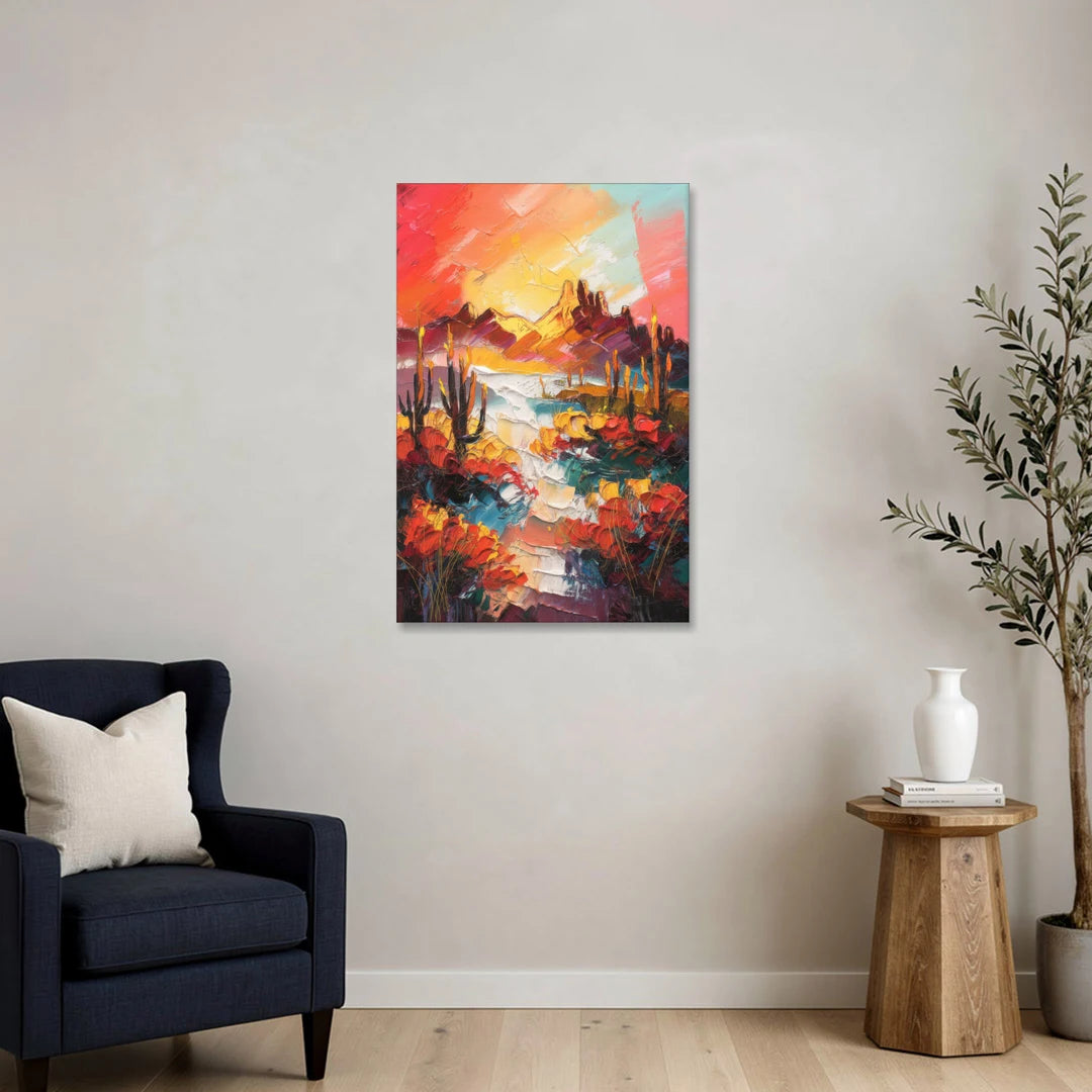 Phoenix Mountain Horizon - Canvas Wall Art - Sofa - 24x36