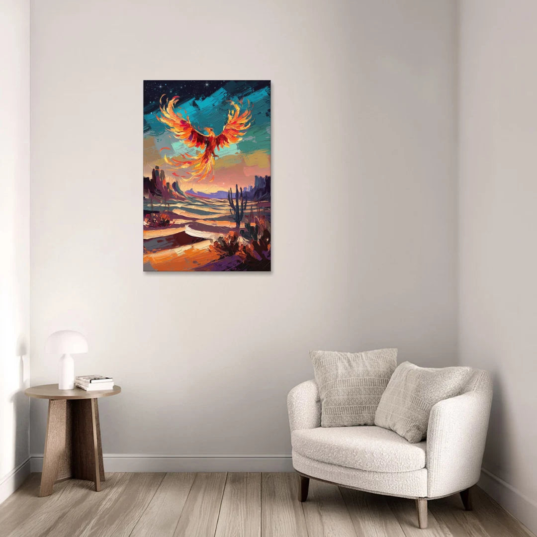Phoenix Rising Desert Colors - Canvas Wall Art - Sofa - 24x36